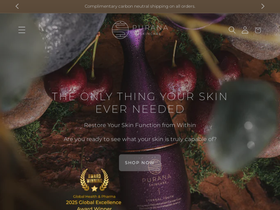 puranaskincare.com homepage screenshot