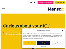 'mensa.org.uk' screenshot