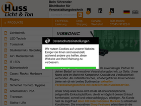 'huss-licht-ton.de' screenshot