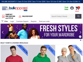 'bulkapparel.com' screenshot