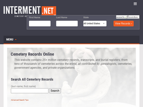 'interment.net' screenshot