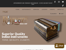 riyaazmusicshop.com homepage screenshot
