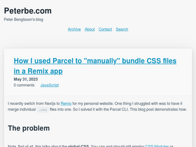 'peterbe.com' screenshot
