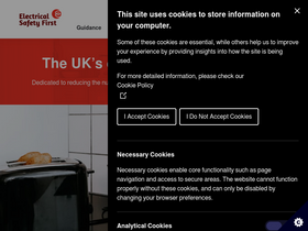 'electricalsafetyfirst.org.uk' screenshot