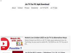 'jiotvforpcapkdownload.in' screenshot