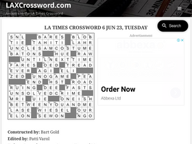 'laxcrossword.com' screenshot