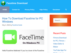 'downloadfacetime.com' screenshot