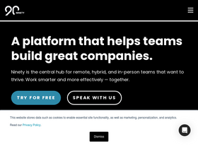 'ninety.io' screenshot