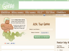 'babynamegenie.com' screenshot