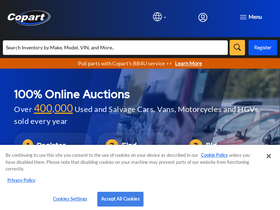 'copart.co.uk' screenshot