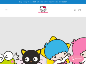 hystericapparel.com homepage screenshot