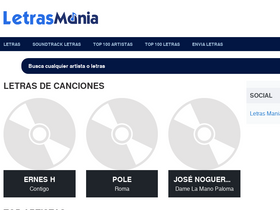 'letrasmania.com' screenshot