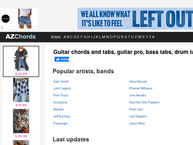 'azchords.com' screenshot