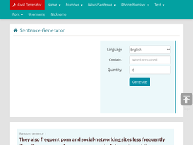 'randomsentencegen.com' screenshot