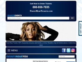 'frontrowtickets.com' screenshot
