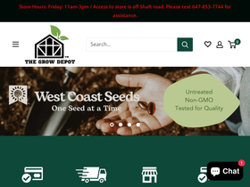 thegrowdepot.ca homepage screenshot