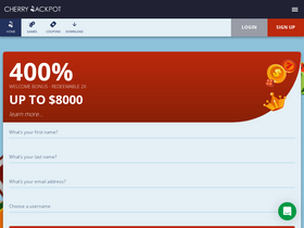 'cherryjackpot.com' screenshot