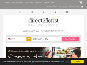 'direct2florist.com' screenshot