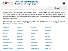'professionalrakeback.com' screenshot