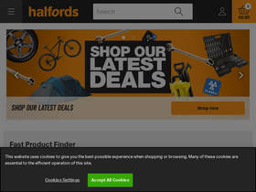 'halfords.ie' screenshot