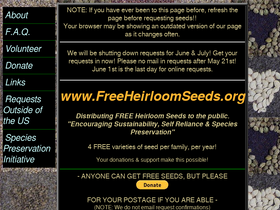 'freeheirloomseeds.org' screenshot