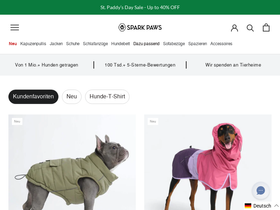 SPARK PAWS homepage screenshot