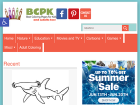 'bestcoloringpagesforkids.com' screenshot