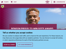 'burnleyfootballclub.com' screenshot