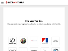 'sizemytires.com' screenshot