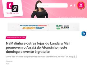'thaisagalvao.com.br' screenshot