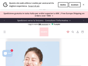 Meelove Cosmetics homepage screenshot