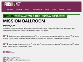 'phish.net' screenshot