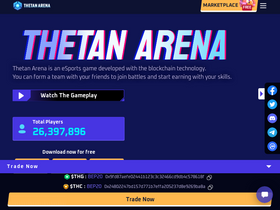 'thetanarena.com' screenshot