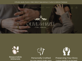 oliveandhazeljewelry.com homepage screenshot