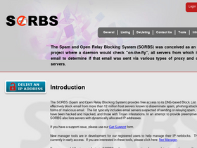 'mail.sorbs.net' screenshot