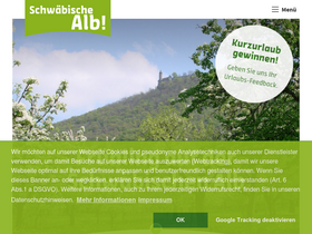 'schwaebischealb.de' screenshot