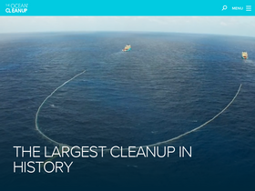 'theoceancleanup.com' screenshot