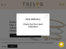 Tresor Jewelry Inc homepage screenshot