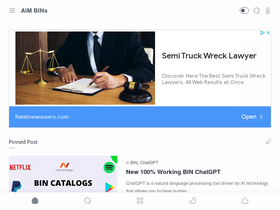 'aimbins.com' screenshot