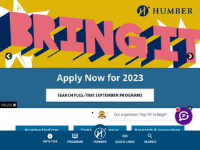 'humber.ca' screenshot