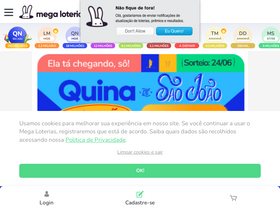 'megaloterias.com.br' screenshot