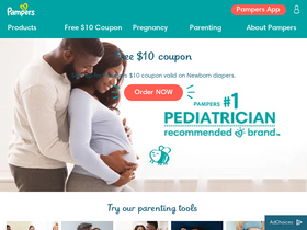 'pampers.ca' screenshot