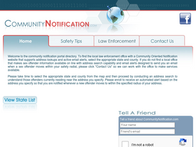 'communitynotification.com' screenshot