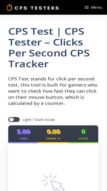 CPS Test  CPS Tester - Clicks Per Second CPS Tracker