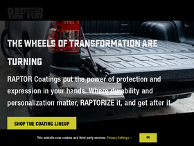 'raptorcoatings.com' screenshot