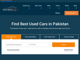 'autodeals.pk' screenshot
