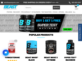 Beast Sports Nutrition homepage screenshot