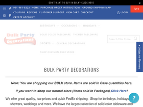 bulkpartydecorations.com homepage screenshot