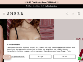 Sheerlingerie homepage screenshot