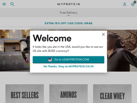 'myprotein.co.in' screenshot